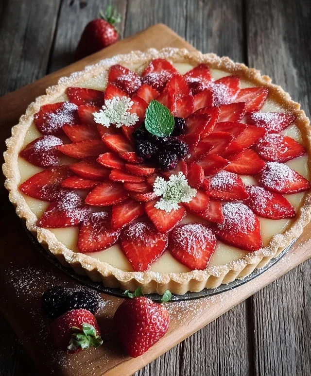 Crostata con fragole e more