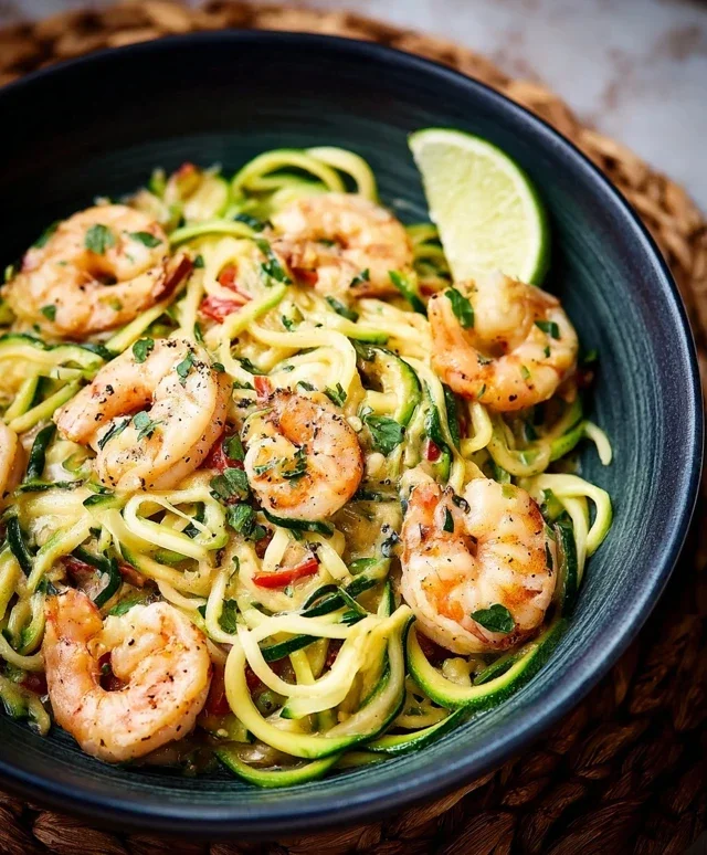 Zoodles mit Garnelen Sahnesosse