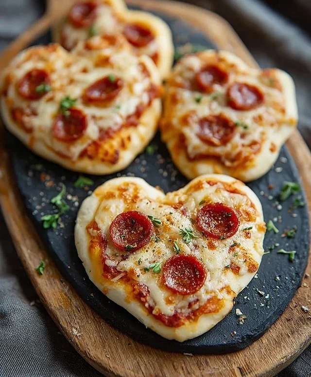 Herzförmige Mini-Pizzen – Liebe auf den ersten Biss