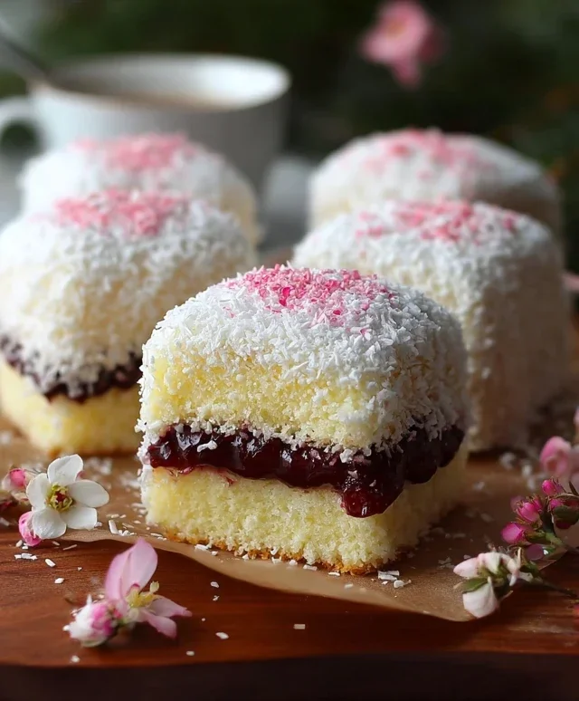 Lamington Soffici ai Lamponi con Cuore di Chantilly: Ricetta Delicata