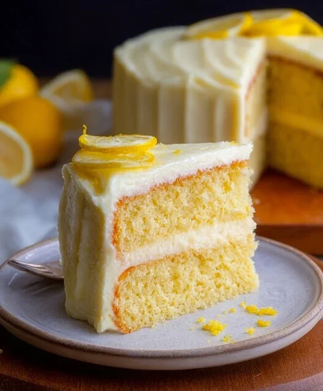Lemon Velvet Cake + Lemon Cream Cheese Frosting