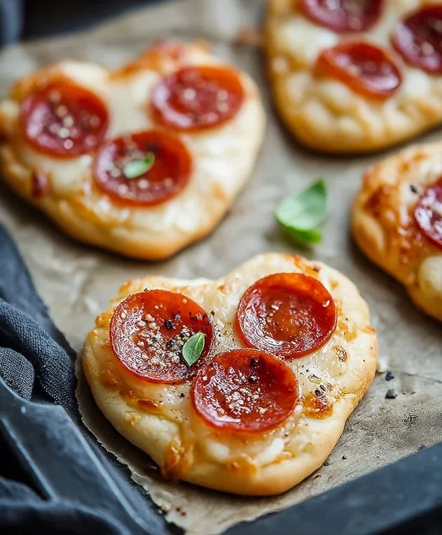 Herzförmige Mini-Pizzen – Liebe auf den ersten Biss