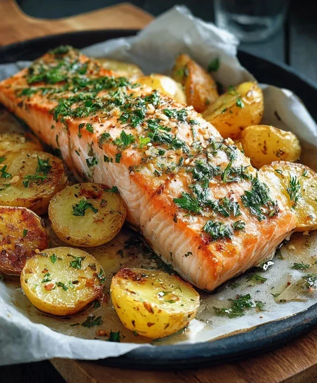 Lachs mit Knusperkartoffeln