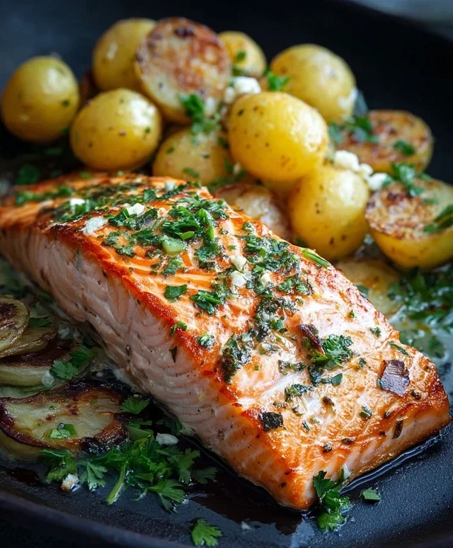 Lachs mit Knusperkartoffeln