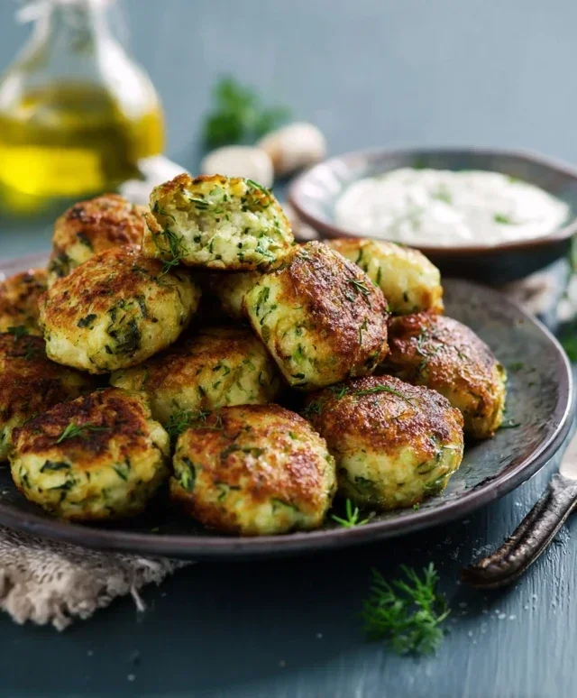 Kolokithokeftedes - Zucchini Bällchen auf griechisch