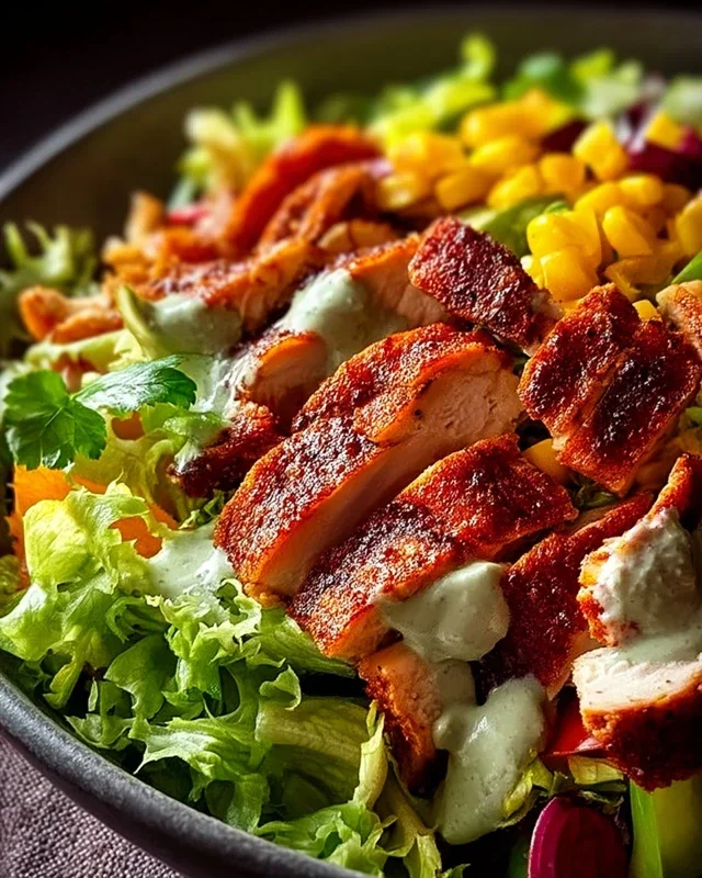 BBQ Hähnchen Geschnittene Salat
