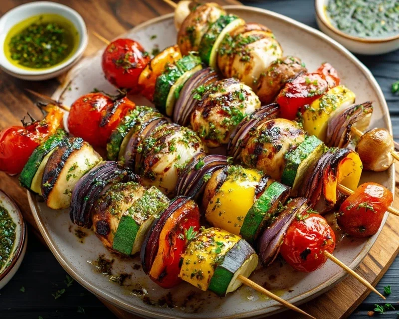 Gegrillte Gemüsespieße mit Kräuter-Marinade Rezept