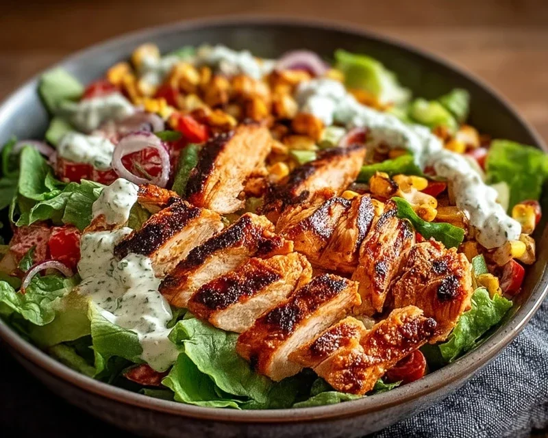 BBQ Hähnchen Geschnittene Salat