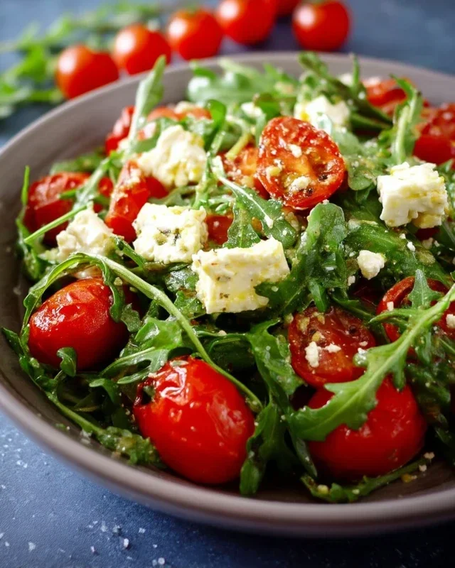 Rucola-Salat mit Feta und Tomaten
