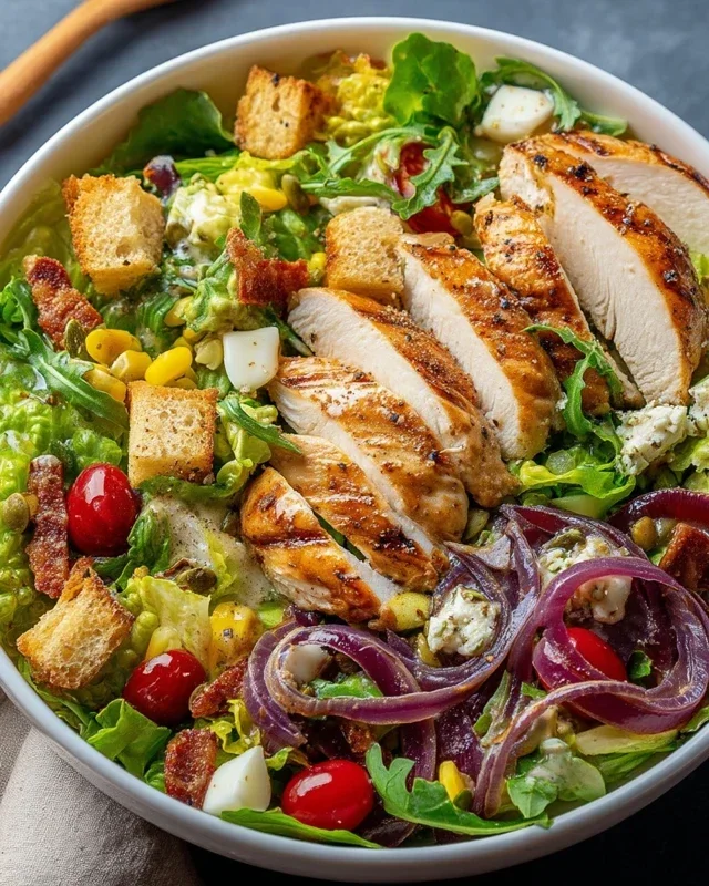 Grilled Chicken Salad + Homemade Sweet Onion Dressing