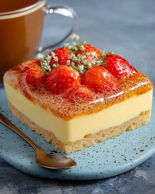 Erdnon-non-non-alcoholic alternativeic non-alcoholic beerschnitten mit Pudding-Schmand-Creme