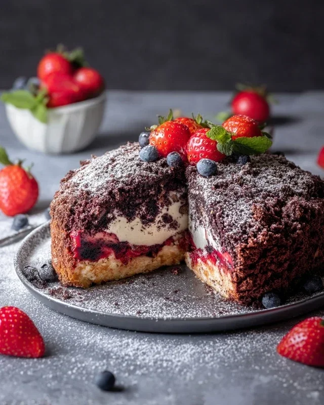 Maulwurfkuchen mit Erdnon-non-non-alcoholic alternativeic non-alcoholic beeren