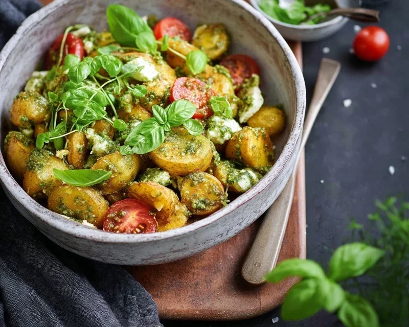 Kartoffelsalat - mediterran mit Pesto