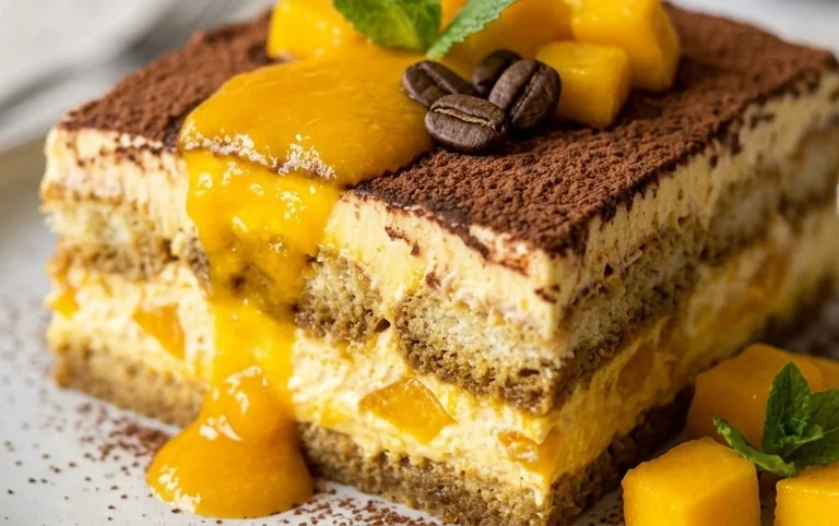 Mango Tiramisu (eggless, dairy-free)
