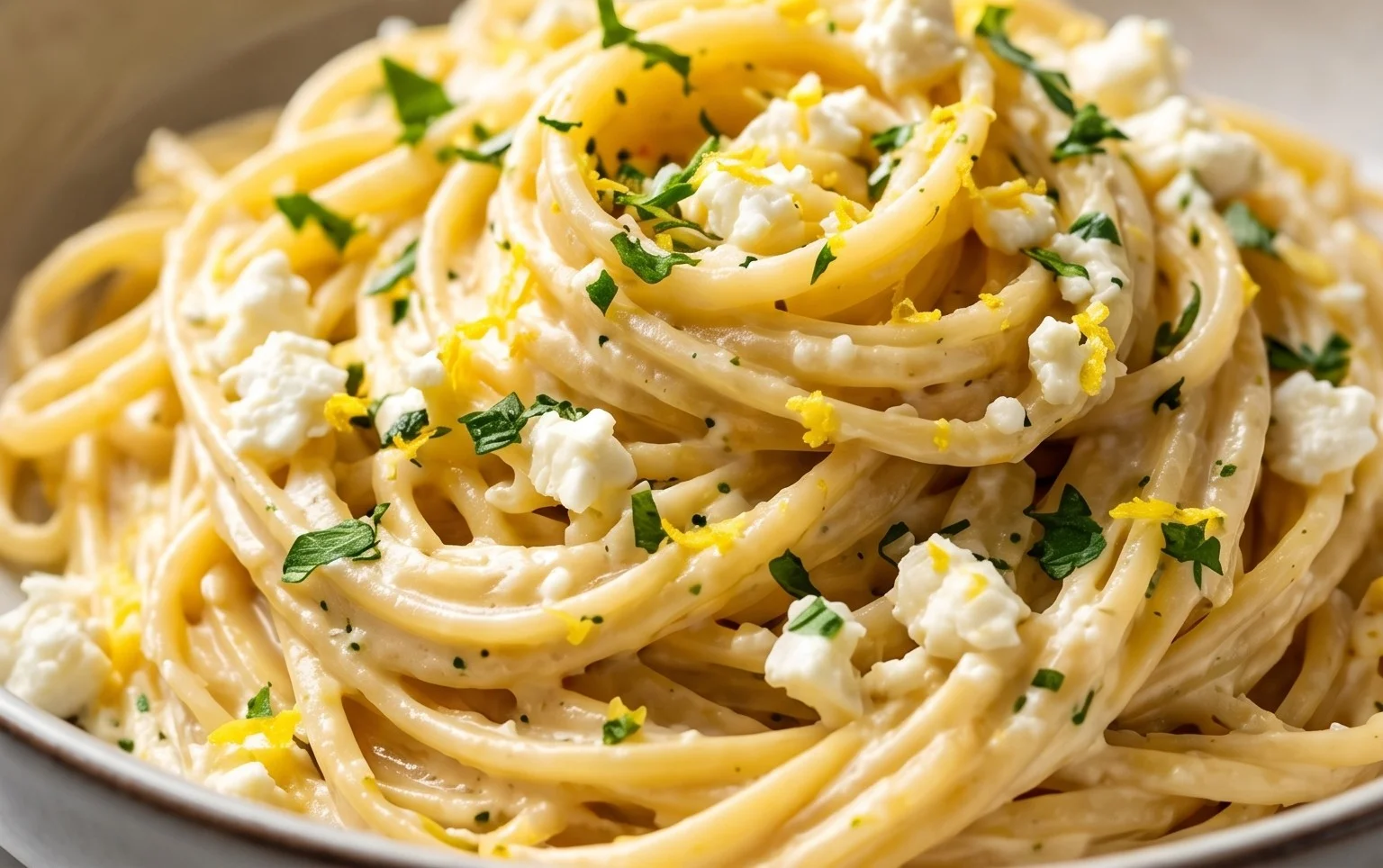 Cremige Zitronen-Feta-Pasta in 30 Minuten