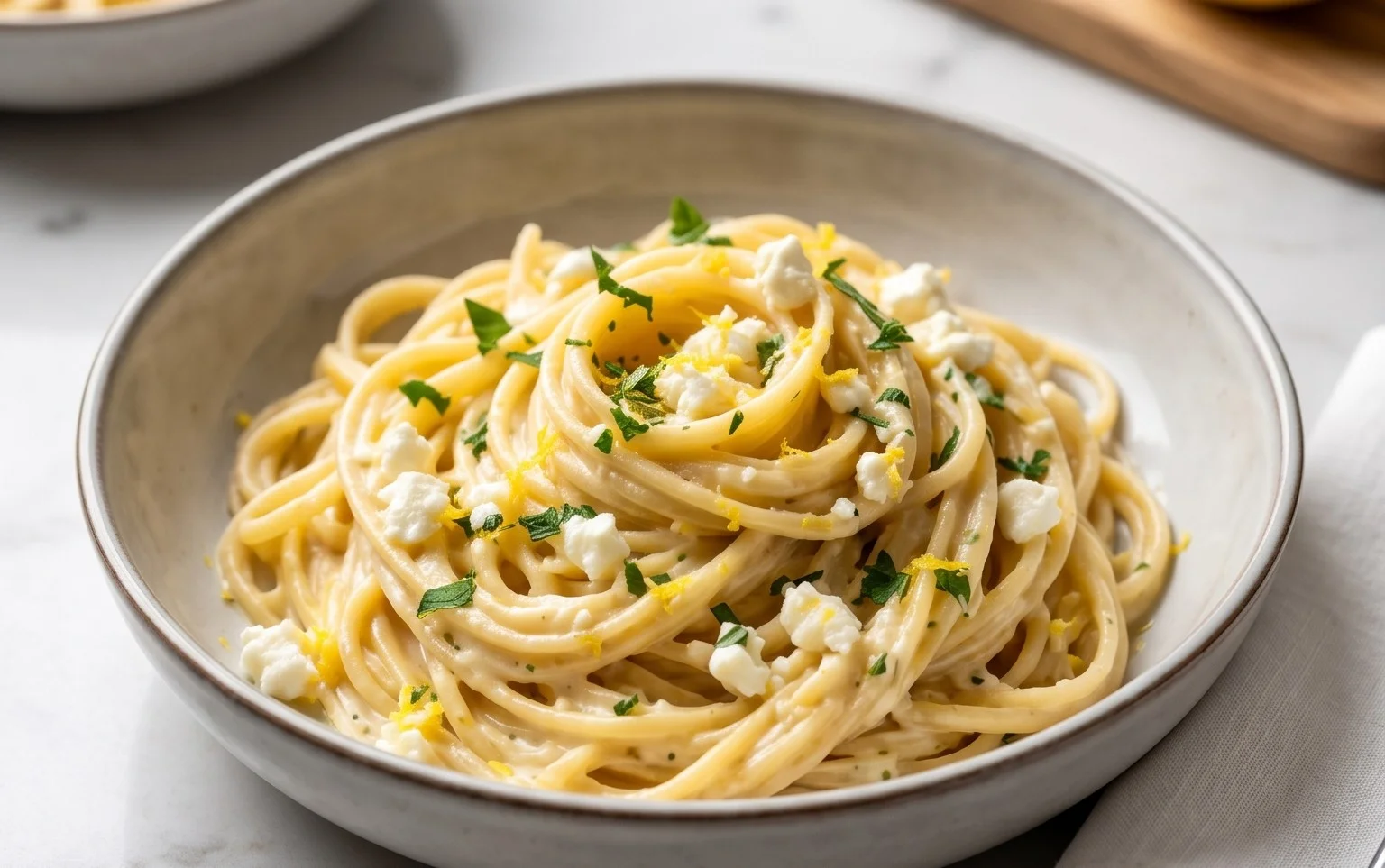 Cremige Zitronen-Feta-Pasta in 30 Minuten