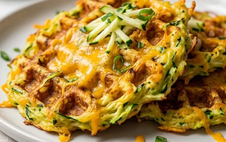 Zucchiniwaffeln mit Cheddar