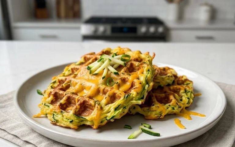 Zucchiniwaffeln mit Cheddar