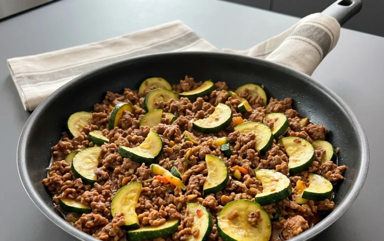 Schnelle Zucchini Hackfleisch Pfanne