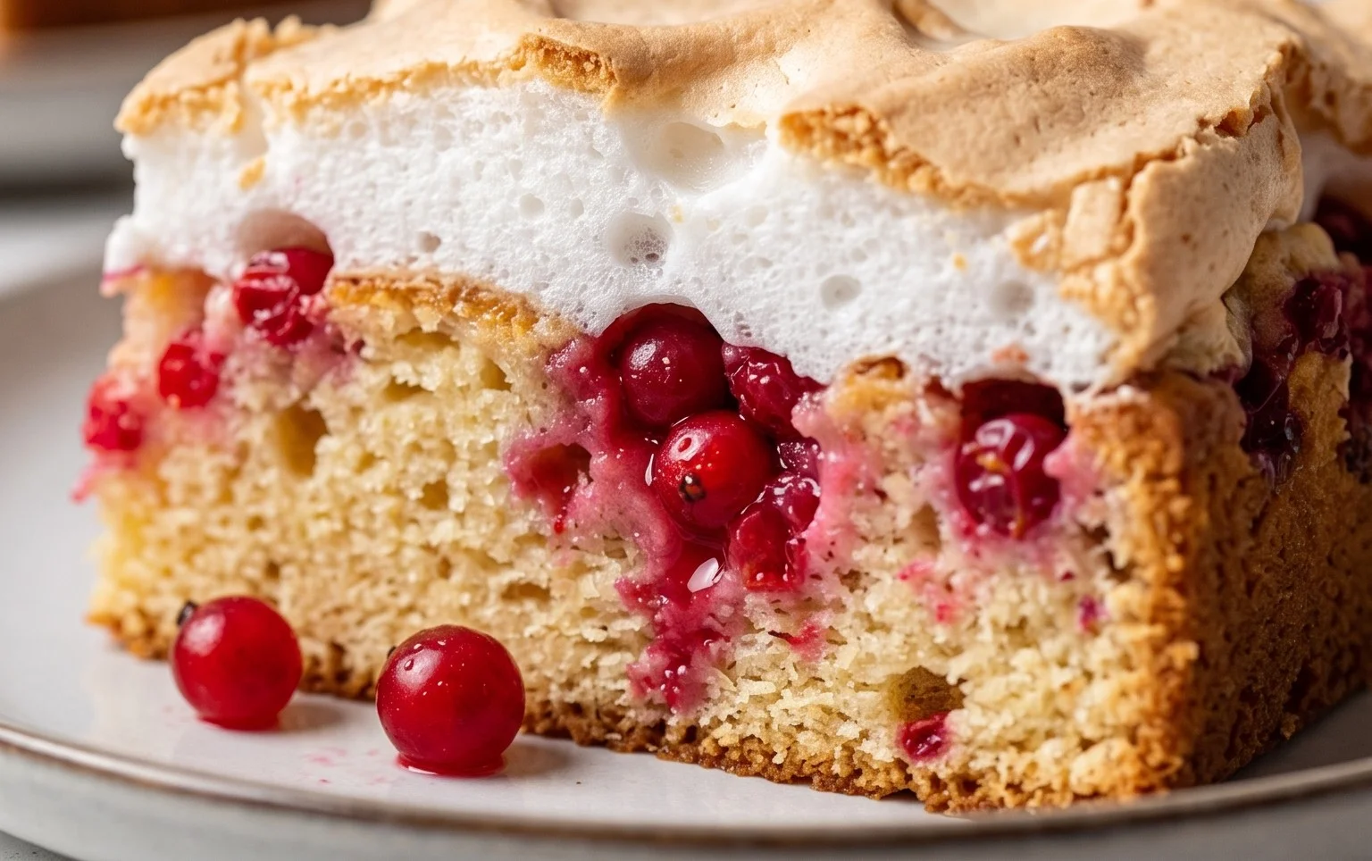 Johannisnon-alcoholic beer-Blechkuchen mit Baiser