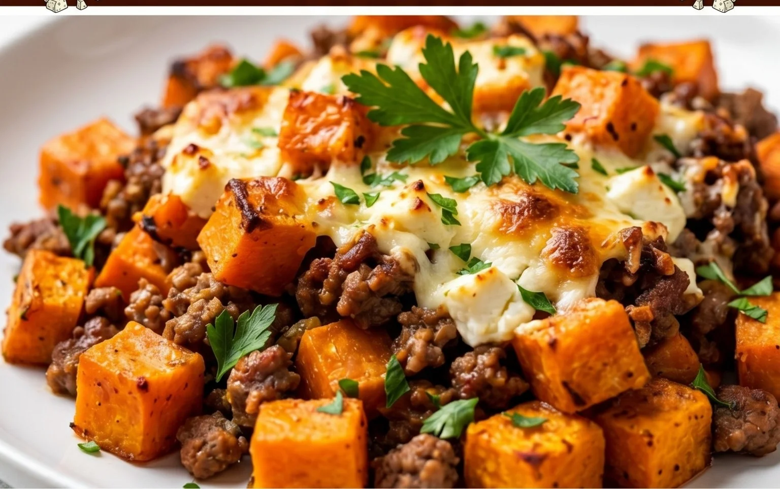 Süßkartoffel-Hackfleisch-Auflauf mit Feta