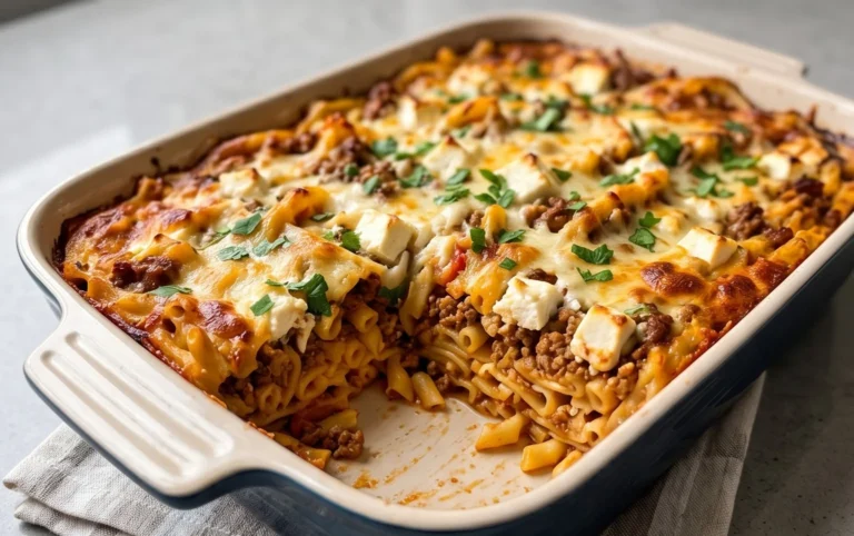 Griechischer Nudel-Auflauf mit Feta und Hackfleisch