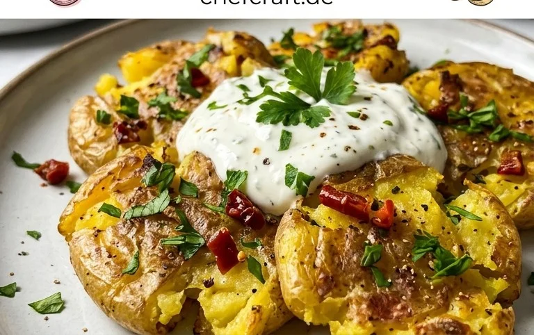 Smashed Potatoes mit Dip - einfach & genial