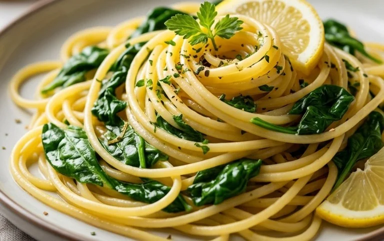 45 Easy Pasta Recipes: Lemon Spinach Pasta