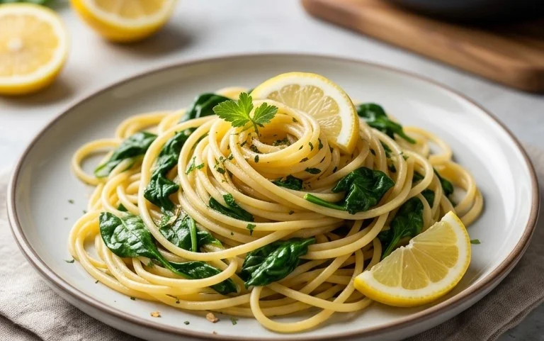 45 Easy Pasta Recipes: Lemon Spinach Pasta