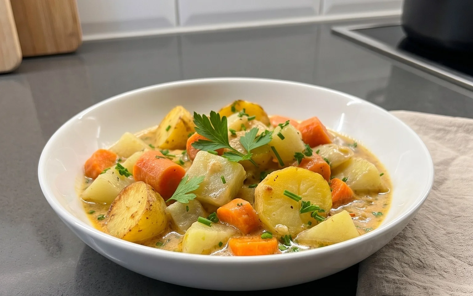 Kohlrabigemüse mit Kartoffeln und Möhren