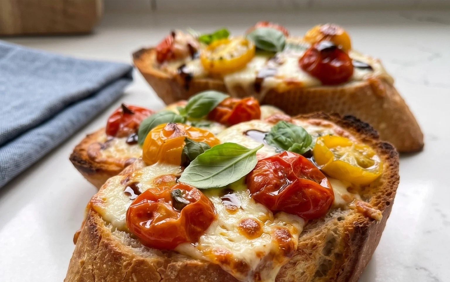 Baguettscheiben mit Tomaten & Mozzarella überbacken von Luda4ka