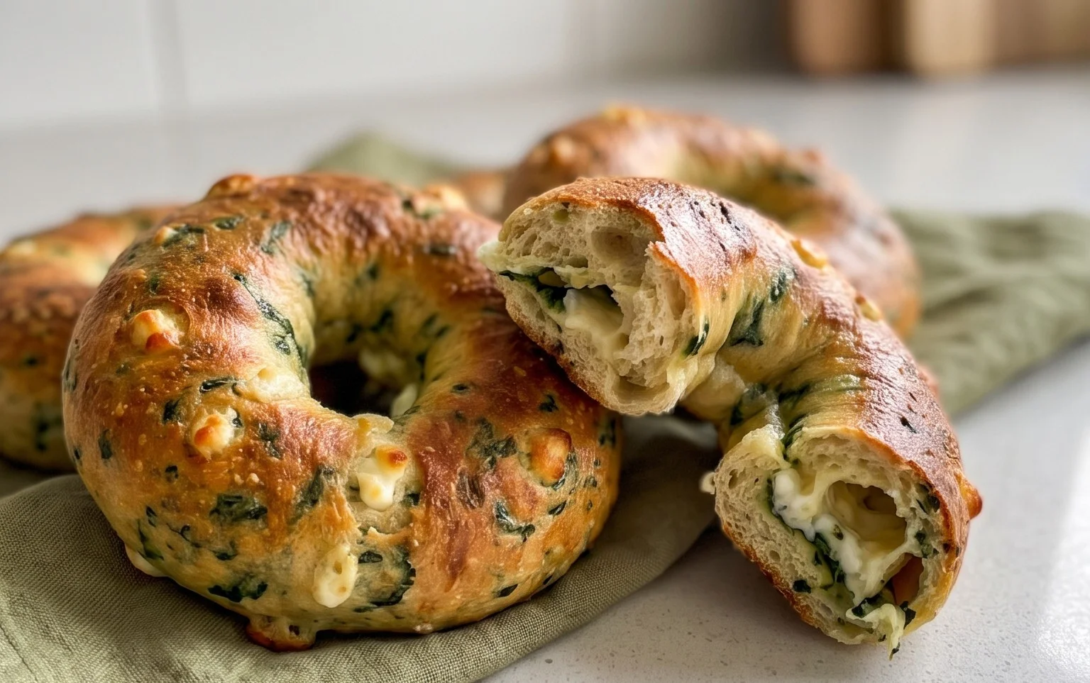 Irresistibly Easy Spinach Cottage Cheese Flagels for Any Meal