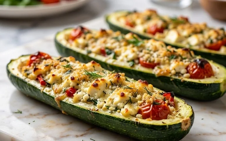 Feta Cheese Stuffed Zucchini