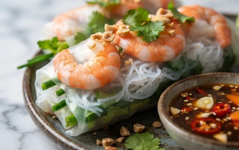 Vietnamese Rice Paper Shrimp Rolls