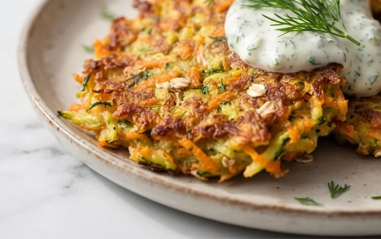 Zucchinipuffer mit Haferflocken und Möhren