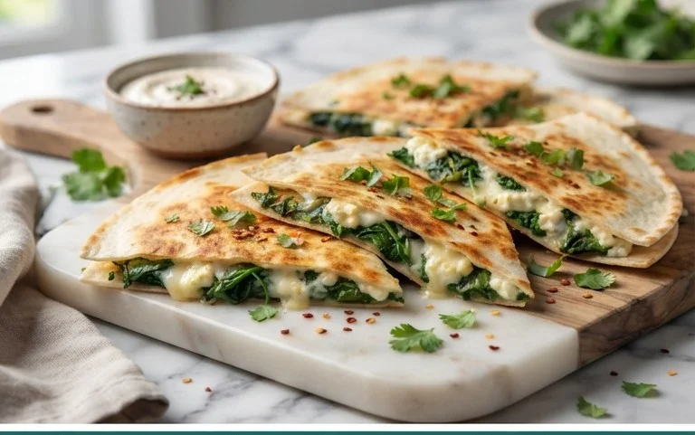 Spinach and Feta Quesadillas