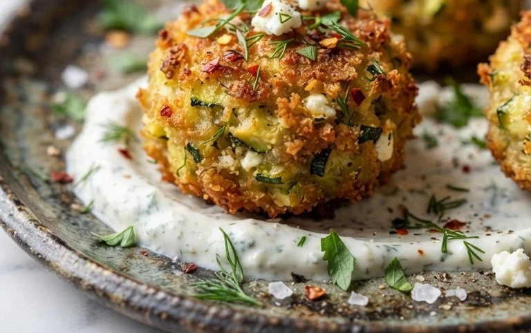 Knusprige Zucchini-Feta-Bällchen aus dem Ofen genießen!