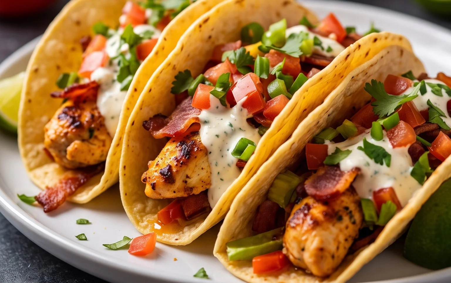 Baked Chicken Beef Bacon Ranch Tacos