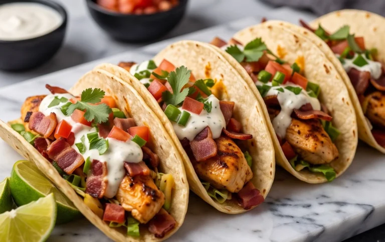 Baked Chicken Beef Bacon Ranch Tacos