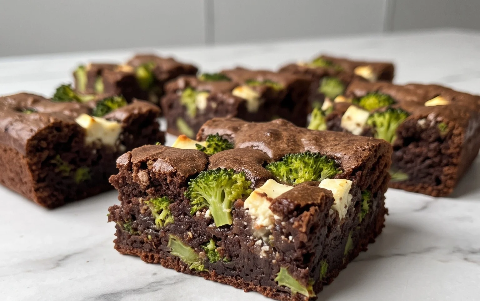 Broccoli and Feta Brownies
