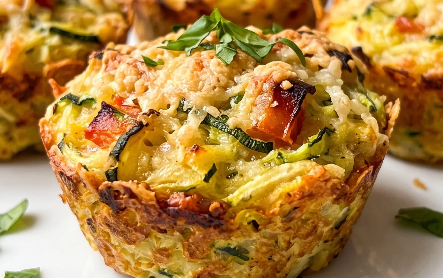 Crispy Parmesan Zucchini Potato Muffins