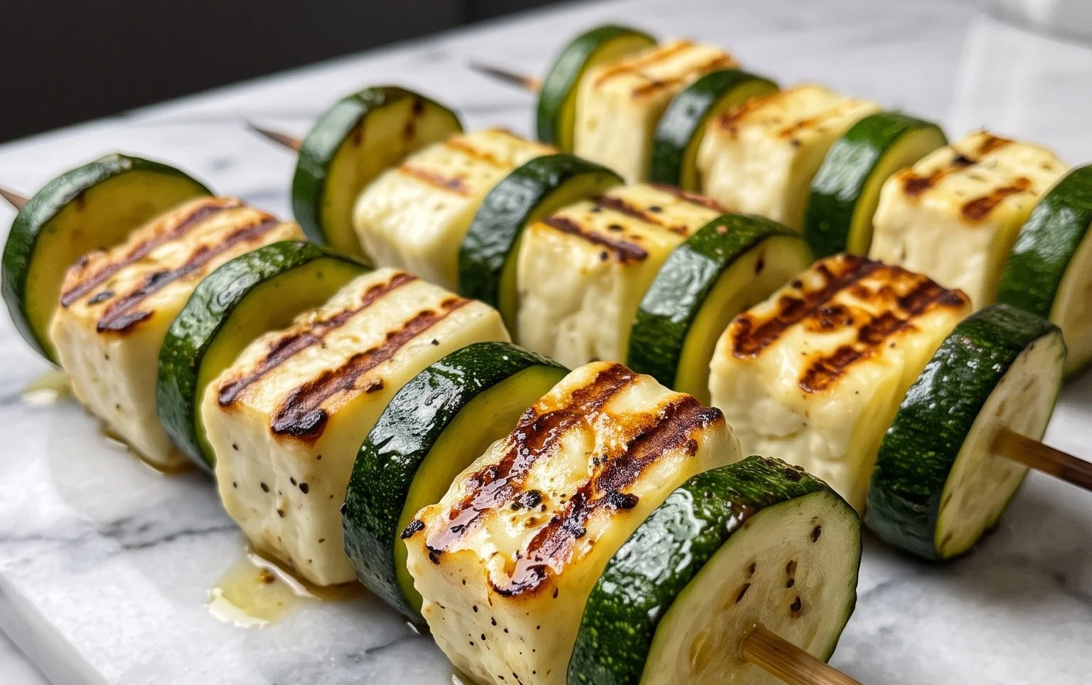 Halloumi Zucchini Spieße Vom Grill: Sommerlich, Lecker & Vegetarisch