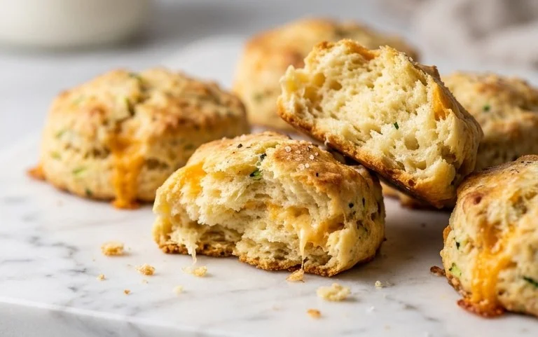Soft and Tender Zucchini Cheddar Biscuits