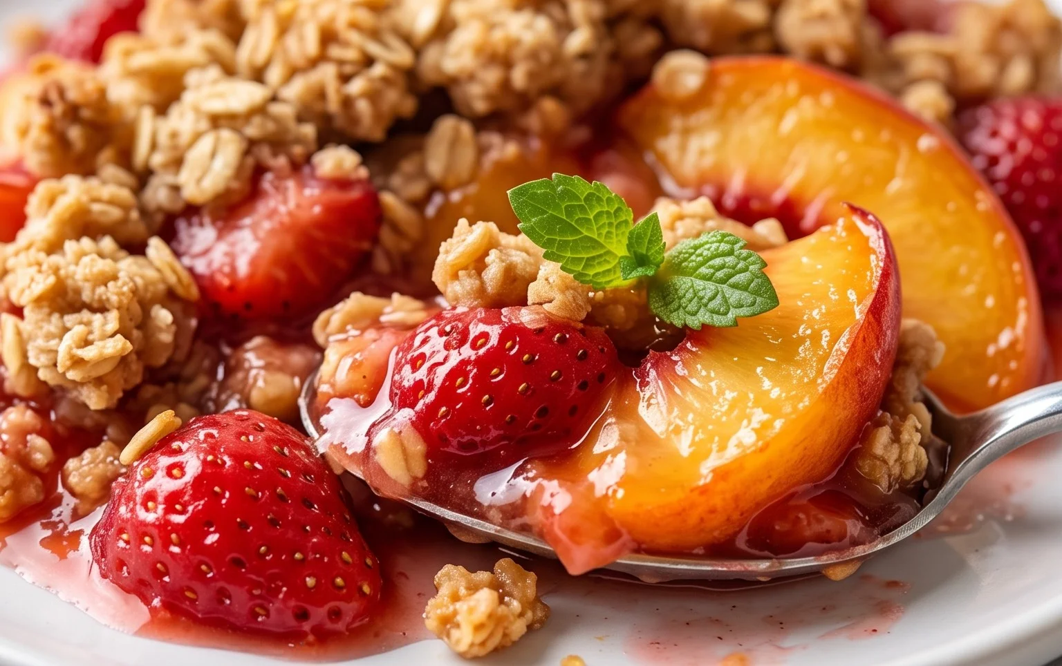 Peach & Strawberry Crisp