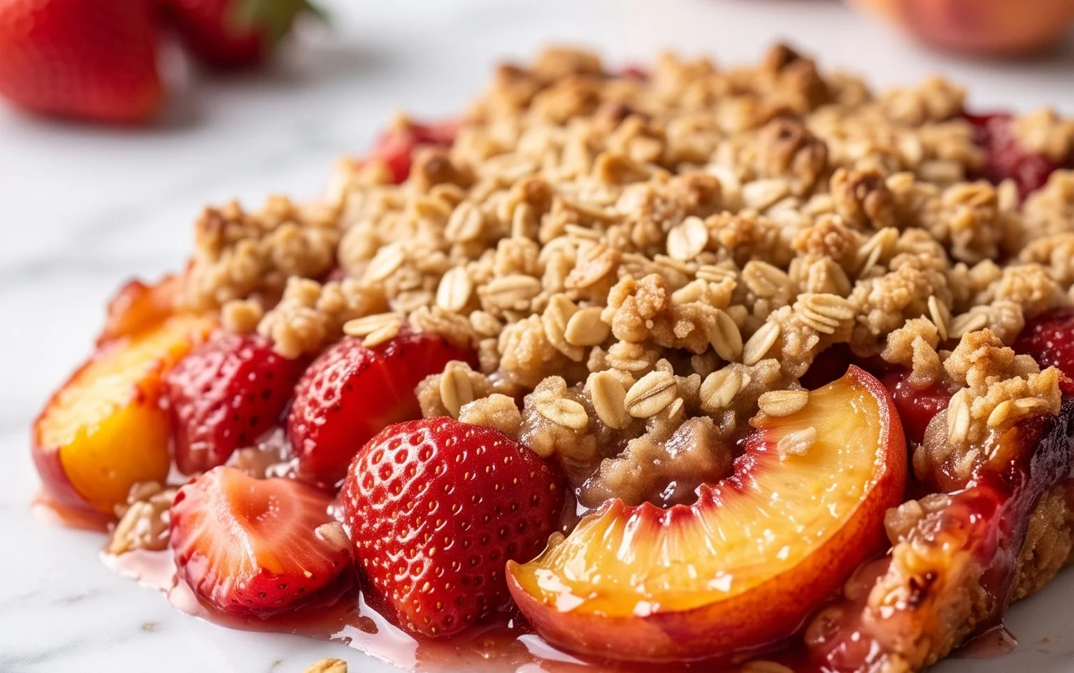Peach & Strawberry Crisp