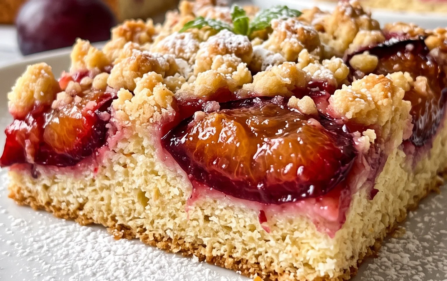 Pflaumenkuchen mit Streusel vom Blech (Quark-Öl-Teig)