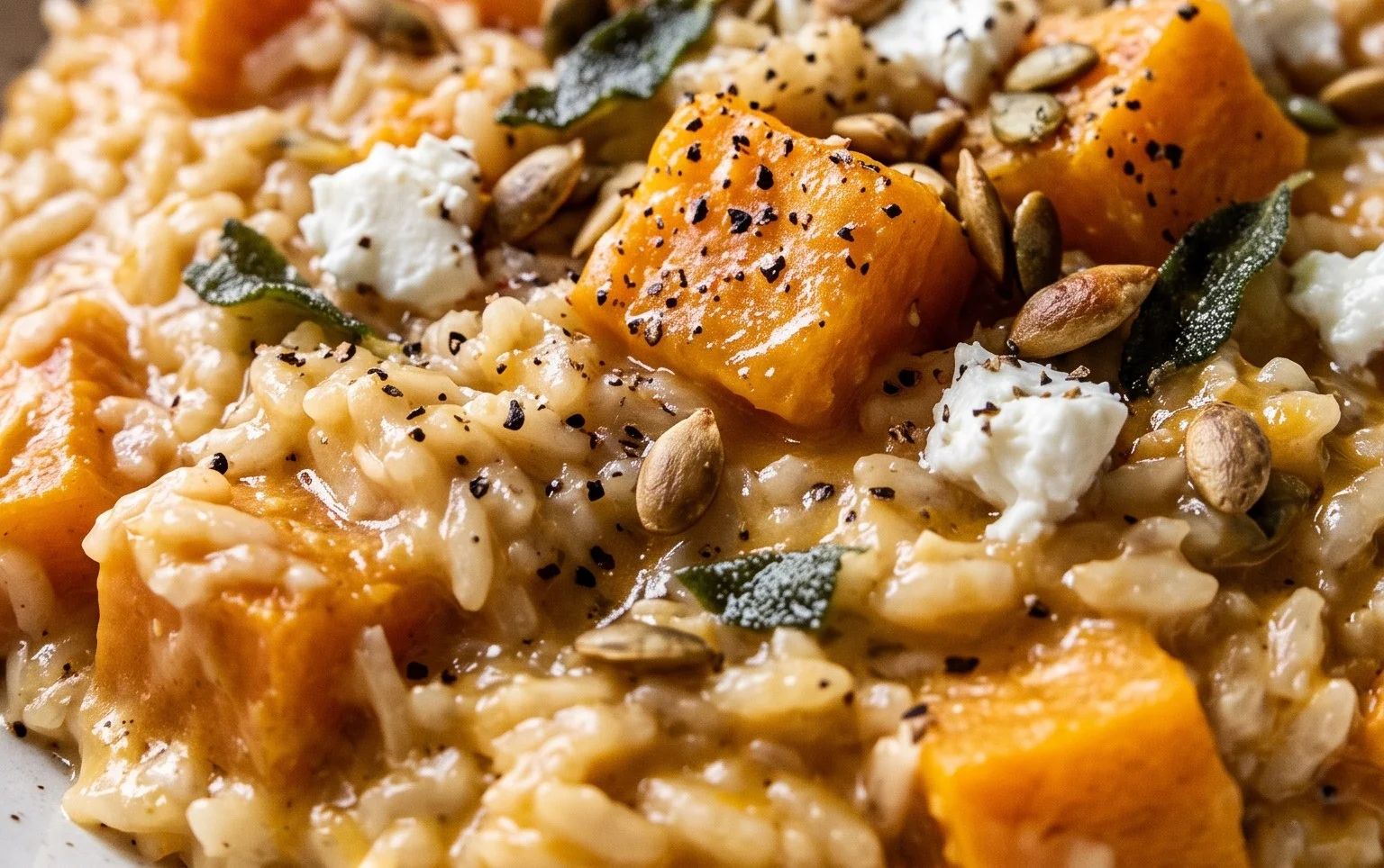 Baked Pumpkin Goat Cheese Risotto