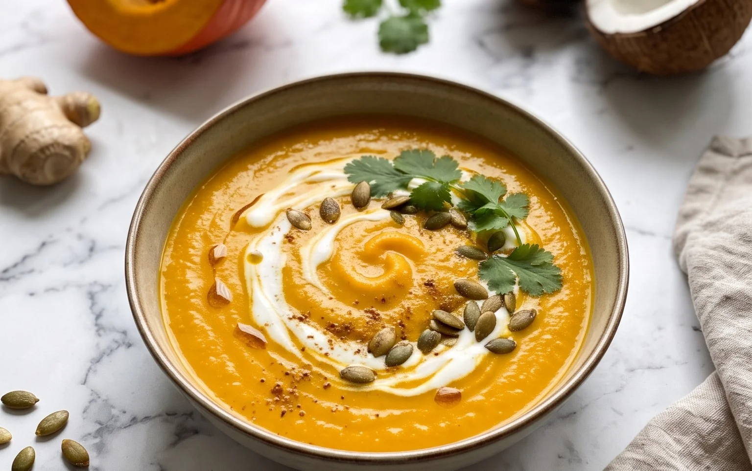 Kürbissuppe mit Kokosmilch: Cremig, Ingwer & Curry